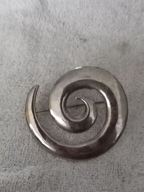 Vintage Silver Spiral Brooch